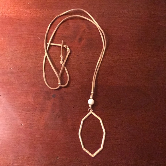 Gold Leather Necklace NWT!! - Picture 3 of 5